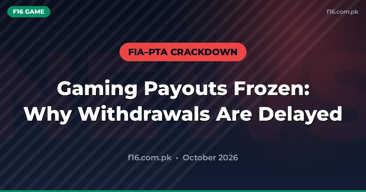 FIA–PTA Crackdown Freezes Gaming Payouts: Why JazzCash & Easypaisa Withdrawals Are Delayed (October 2026)
